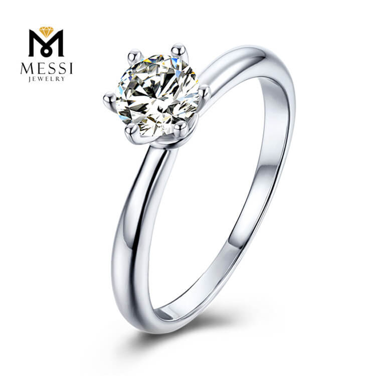 Sterling Silver 925 Ring Jewelry 14k Aurum Plating Woman Gift 1ct Moissanite Diamond Ring